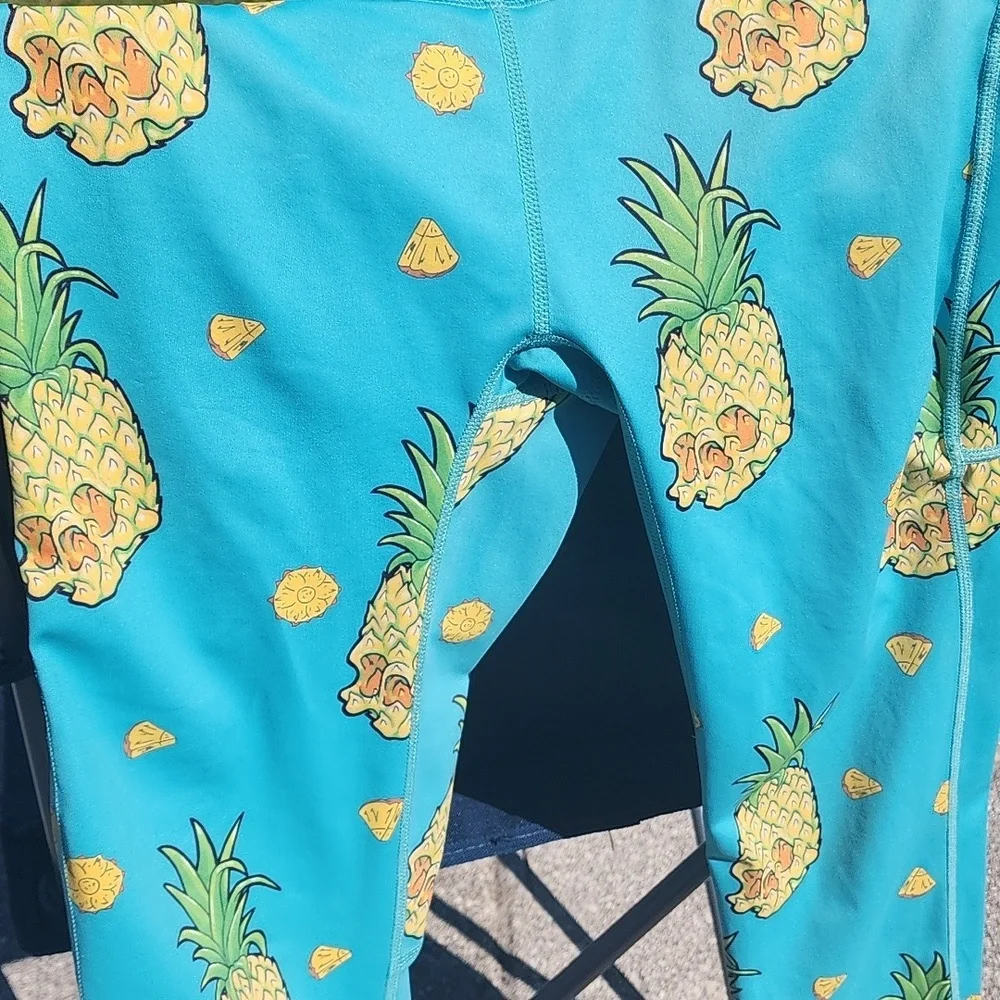 Feed Me Fight Me Skull Pineapple Leggings-Small